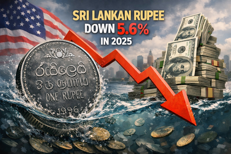 Sri Lankan Rupee Depreciates 5.6% Against US Dollar in 2025