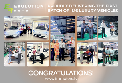 இலங்கையில் உள்ள வாடிக்கையாளர்களுக்கு முதலாவது IM 6 மின்சார வாகனத்தை விநியோகம் செய்த மைல்கல்லை பதித்த Evolution Auto 
