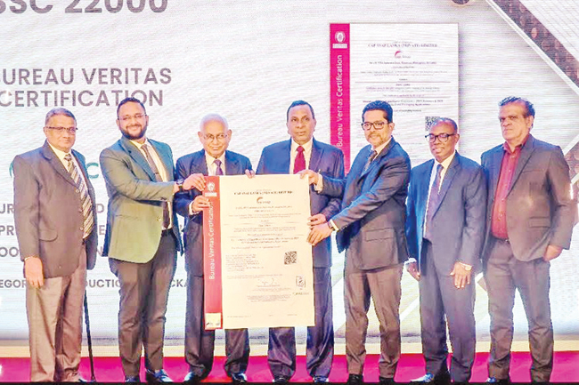 Cap Snap Lanka receives six international certifications including ISO-FSSC