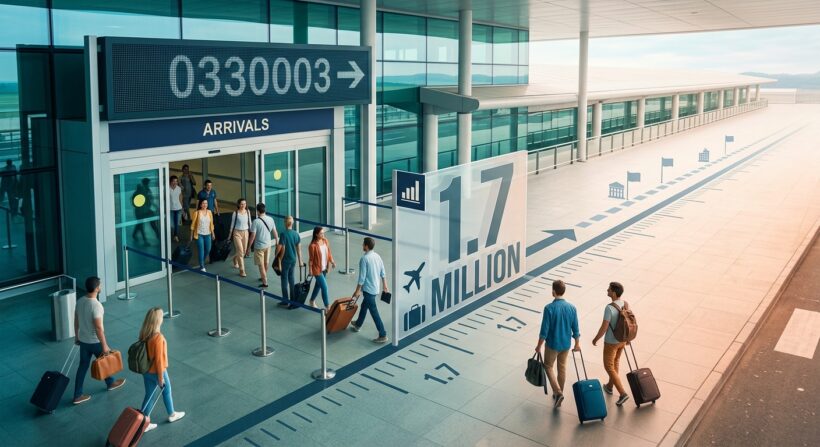 Tourism crosses 1.7 m arrivals, but remains behind 2025 pace