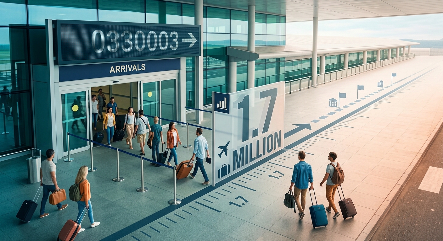 Tourism crosses 1.7 m arrivals, but remains behind 2025 pace